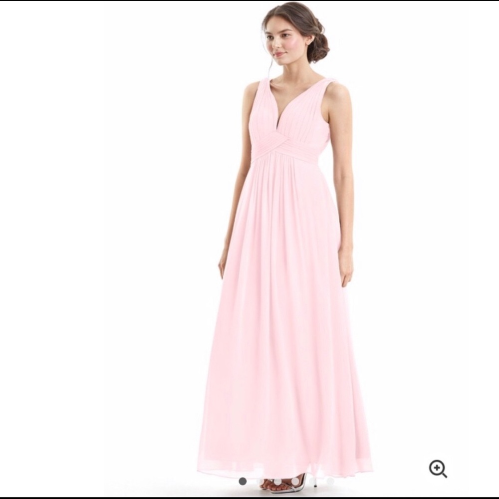 Azazie Hillary Blush Pink Maxi Dress Evening Gown size 6